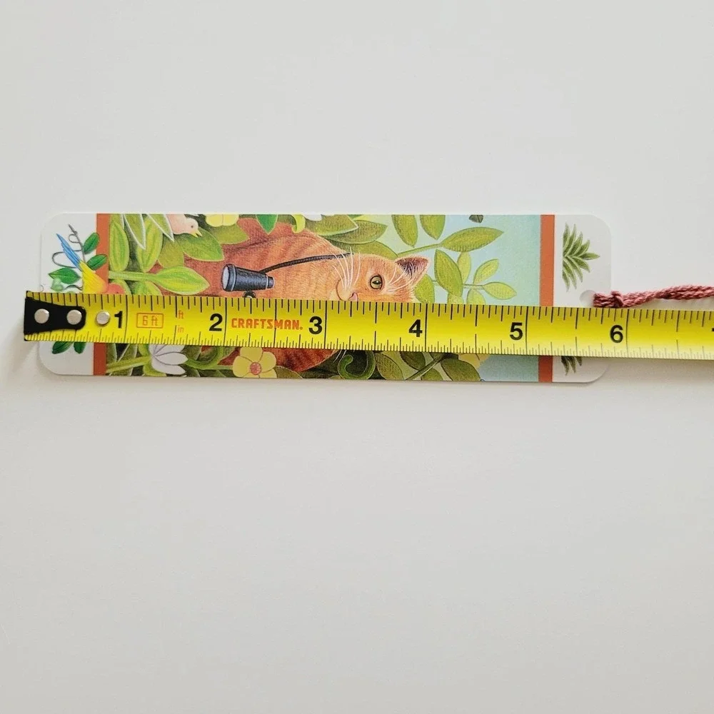 Vintage 90s Birdwatching Cat Bookmark, Elizabeth King Brownd, Artworks 1993 EB02